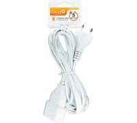 Garza - Cable alargador de Corriente doméstico de 5 Metros, Blanco, con Toma de Tierra hasta 10 Amperios (2300W)