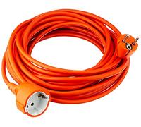 Garza - Cable alargador de corriente para jardín de 10 metros, naranja, con toma de tierra hasta 16 Amperios (3680W)