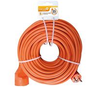 Garza - Cable alargador de corriente para jardín de 25 metros, naranja, con toma de tierra hasta 16 Amperios (3680W)