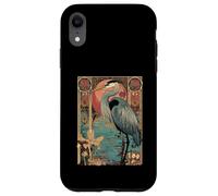 Garza con Puesta de Sol y Floral Art Nouveau Grúa Bird Carcasa para iPhone XR