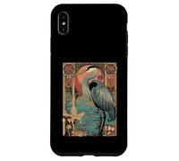 Garza con Puesta de Sol y Floral Art Nouveau Grúa Bird Carcasa para iPhone XS MAX