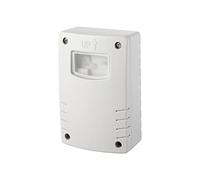 Garza - Detector Crepuscular Regulable para exterior, Protección IP44, Tiempo y luminosidad programables, Blanco