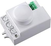 Garza - Detector de movimiento microondas invisible, ángulo 180º-360º, alcance 15m, luminosidad regulable 3-2000 lux, instalación oculta o falso techo, eficiencia energética, interior