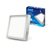 GARZA - Downlight LED Cuadrado de Superficie Extraplano 18W (1600 lm), 225x225 mm, Luz fría 6500K, 30.000h, Ojo de buey LED para techo, Níquel