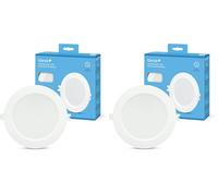 Garza - Downlight LED Empotrable Circular Extraplano Ojo de Buey, 17cm, 12W, 6500K Luz Fría, 1200lm, 30.000h, IP20, Blanco, Ahorro Energético 80% (Paquete de 2)