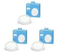 Garza - Downlight LED Superficie, Circular, Plafón para techo, 22cm, 18W, 4000K Luz Neutra, 1950lm, 30.000h, IP20, Blanco, Ahorro Energético 80% (Paquete de 3)