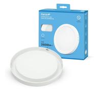 Garza - Downlight LED Superficie, Circular, Plafón para techo, 29.5cm, 24W, 6500K Luz Fría, 2500lm, 30.000h, IP20, Blanco, Ahorro Energético 80%