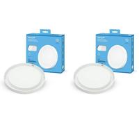 Garza - Downlight LED Superficie, Circular, Plafón para techo, 29.5cm, 24W, 6500K Luz Fría, 2500lm, 30.000h, IP20, Blanco, Ahorro Energético 80% (Paquete de 2)