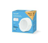 Garza - Pack 3+1 Downlight LED Techo empotrable 18W, 4000k (Luz Neutra), Ø220x29mm, 120º, Lampara de techo plana color blanco para baño, salón, cocina...