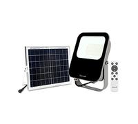 Garza - Foco Solar LED para exterior, 30 W, con mando a distancia, luz fría 6500K regulable, programable, IP65 impermeable, cable de 4.7 m