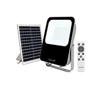 Garza - Foco Solar LED para exterior, 60 W, con mando a distancia, luz fría 6500K regulable, programable, IP65 impermeable, cable de 4.7 m
