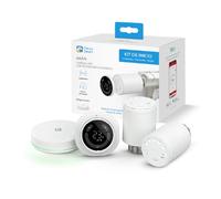 Garza - Kit 2 cabezales WiFi para Radiador + Sensor Portátil + Bridge Zigbee, Válcula termostática, Control App y Voz, Modos Manual/Automático, Detección Ventanas, Anti-hielo y Autonomía 2 años