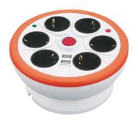 Garza Office Power Regleta Redonda 6 Tomas + USB