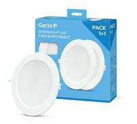 Garza - Pack 1+1 Downlight LED Empotrable Circular Extraplano Ojo de Buey, 22cm, 18W, 6500K Luz Fría, 1950lm, 30.000h, IP20, Blanco, Ahorro Energético 80%