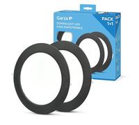 Garza - Pack 1+1 Downlight LED Empotrable Circular Extraplano Ojo de Buey, 22cm, 18W, 6500K Luz Fría, 1950lm, 30.000h, IP20, Negro, Ahorro Energético 80%