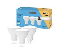Garza - Pack 2+1 Bombillas Led, Casquillo GU5.3, Luz Neutra 3000K, 7W, 700 Lúmenes. No Regulable.