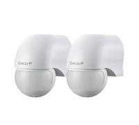 Garza -Pack 2 Detector de Movimiento por Infrarrojos para Interior y Exterior, protección IP44, Tiempo y luminosidad Regulables, ángulo detección 180º, Blanco