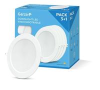 Garza - Pack 3+1 Downlight LED Techo empotrable 18W, 6500k (Luz Fría), Ø220x29mm, 120º, Lampara de techo plana color blanco para baño, salón, cocina...