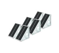 Garza - Pack 6 Luces Solares Triangulares para Escaleras, Iluminación Multicolor, 12h de Autonomía, Sensor Crepuscular, IP65 Impermeable, Fácil Instalación