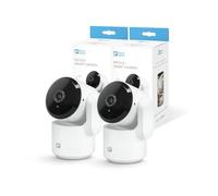 Garza Smart - Pack 2 Cámara de Vigilancia 360º Interior Inteligente IP WiFi 2.4GHz, 1080 HD, Visión Nocturna, Detección de Movimiento, Modo Privacidad, Control Remoto por App.