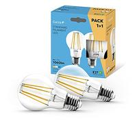 Garza - Pack de 2 Bombillas de Filamento LED Estándar A60, 8W (equivalente a 75W de incandescencia), Luz cálida 2700K, Casquillo grueso E27, 1060lm