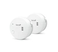 Garza - Pack de 2 Detectores de Humo Mini, Diseño Ultracompacto, Sensor Fotoeléctrico, Alarma 85dB, Batería 9V Incluida, Instalación sin Cables, Indicador LED y Botón Test