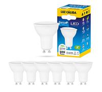 Garza - Pack de 8 Bombillas LED de bajo consumo estandar GU10 de 500LM y 7W de potencia equivalente a 50W y temperatura amarillo cálido 3.000K 15.000H duración
