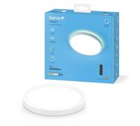 Garza - Plafón LED Techo con Control Remoto y Luz Indirecta Independiente, 20 W 2000 lm, Intensidad y Temperatura de Color Regulables 3000K-6500K, Temporizador de Apagado, Redondo 293 x 24 mm, Blanco