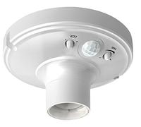 Garza Power - Detector de Movimiento Infrarrojos con Portalámparas, Casquillo E27, Ángulo de Detección 120º, color Blanco