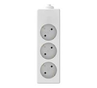 Garza Power - Regleta de 3 enchufes | Sin Cable | Sin Interruptor | Ladrón múltiple | Protección infatil | Color Blanco