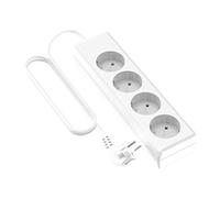 Garza Power - Regleta de 4 enchufes sin Interruptor y con Toma de Tierra | Ladrón múltiple de 1.4 Metros | hasta 3680W | Protección Infantil |Cable H05W-F 3G | Color Blanco