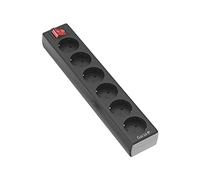 Garza Power - Regleta de 6 enchufes | Sin Cable | con Interruptor | Ladrón múltiple | Protección infatil | Color Negro