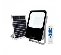 Garza - Foco Solar LED para exterior, 60 W, con mando a distancia, luz fría 6500K regulable, programable, IP65 impermeable, cable de 4.7 m