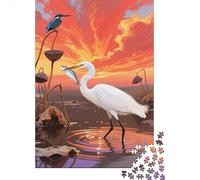 Garza Real Puzzle De 1000 Piezas The Garza Real Under The Setting Sun Rompecabezas para Adultos De 1000 Piezas Juego Regalo 1000pcs (75x50cm)