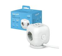 Garza - Regleta Múltiple Cubo 6 en 1 con 3 Enchufes Schuko, 2 USB-A y 1 USB-C PD20W, Carga Rápida QC3.0, Botón ON/Off, Diseño Compacto Antibloqueos y Estilo Moderno