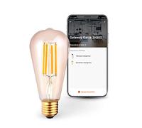 Garza Smart - Bombilla Inteligente de Filamento LED, E27, Edison Vintage ST64, 7W, Requiere Puente/Bridge, Luz cálida regulable, Intensidad regulable, Programable, Compatible con Alexa y Google Home