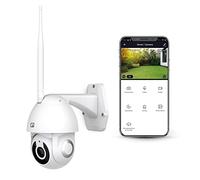 Garza Smart Cámara de vigilancia Exterior Inteligente WiFi 360 Grados, 1080P HD, IP65 Impermeable, Visión Nocturna, Detección de Movimiento, WiFi 2.4GHz