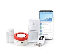Garza Smart - Kit Sistema de Alarma Inteligente Wifi para el hogar, Sirena 120 dB, Sensor Movimiento y Apertura de Puertas/Ventanas, Alarma sin cuotas, Wifi 2,4 GHz, Control remoto a través de app