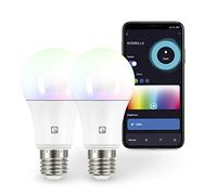 Garza Smart - Pack 2 Bombilla LED Inteligente Wifi Estándar A60, 11W (equivale a 75W incandescencia), E27, RGB + CCT, Intensidad regulable, Programable, Control voz y app, Alexa/Google, WiFi 2.4GHz