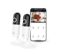 Garza Smart- Pack 2 Cámaras IP Design Wifi de vigilancia interior inteligente, alta resolución 1080 HD, sensor de movimiento, visión nocturna, audio bidireccional, Wifi 2.4 GHz, control remoto por app