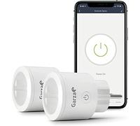 Garza Smart - Pack de 2 Enchufes Wifi Inteligentes, Programables, Wifi 2.4GHz, Con medidor de consumo, Control remoto por app y por voz Alexa/Google, Blancos