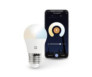 Garza Smarthome-Bombilla LED WiFi CCT 5.5w Esférica E27 Inteligente y programable, Cambio de Intensidad y Tonalidad, Control por Voz y App, Alexa, iOS, Google, Android, 5.5 W, Blanco