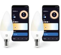 Garza Smarthome-Bombilla LED WiFi CCT 5.5w Vela E27 Inteligente y programable, Cambio de Intensidad y Tonalidad, Control por Voz y App, Alexa, iOS, Google, Android, 5.5 W, Blanco (Paquete de 2)