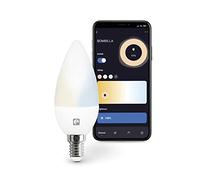 Garza Smarthome-Bombilla LED WiFi CCT 5.5w Vela E27 Inteligente y programable, Cambio de Intensidad y Tonalidad, Control por Voz y App, Alexa, iOS, Google, Android, 5.5 W, Blanco