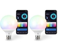 Garza Smarthome - Bombilla LED WiFi CCT + RGB 12w Globo E27 inteligente y programable, cambio de Intensidad + Tonalidad + Color, control por voz y app, Alexa, iOS, Google, Android (Paquete de 2)