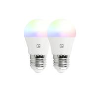 Garza Smarthome - Pack 2 Bombilla LED Inteligente Wifi Esférica G45 E27 5W (40W de Equivalencia) RGB+CCT, Intensidad regulable, Programable, Control por Voz y App (Alexa/Google Home), Wifi 2,4 GHz