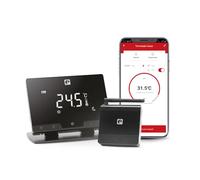 Garza - Termostato Smart WiFi Inteligente para Caldera y Cafación, Táctil y Programab, Control por Voz y App, Axa, iOS, Goog, Android, Negro