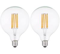Garza Vintage Clear - Bombilla Globo Regulable LED de Filamento Luz Cálida E27 8W, A401119 (Paquete de 2)