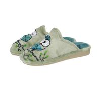 GARZON P496.275 Zapatillas casa Mujer Color Musgo Oliva con diseño de búhos y Suela microporosa Mujer Zapatillas CASA Musgo 37
