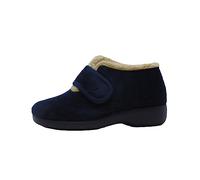 GARZON ZAPATILLA CASA VELCRO PELO ABOTINADA DE MUJER - 41, Azul